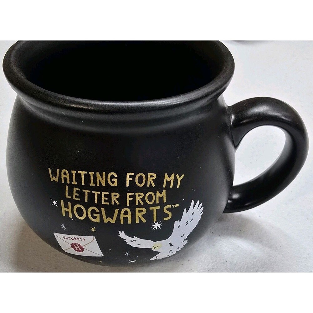 Harry Potter Black Mug Cauldron Stoneware Waiting For My Letter From Hogwarts